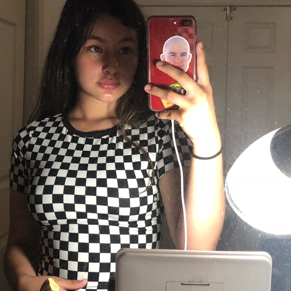 Forever 21 Tops - CHECKERED CROP TOP